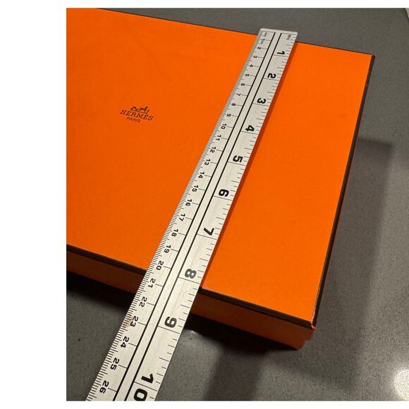 Authentic Hermes Paris Empty Box Only Size 12" x 8" x 4.5" Orange Square Storage - Picture 9 of 11
